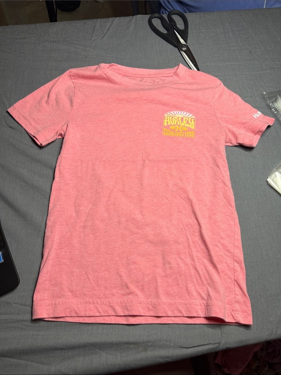 Hurley Other - Hurley Pink Tee with Yellow Sun Chest Motif